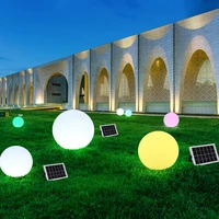 solar charging waterproof garden light d25cm luminous round ball led pe plastic decor lights for indoor outdoor use riq 25s