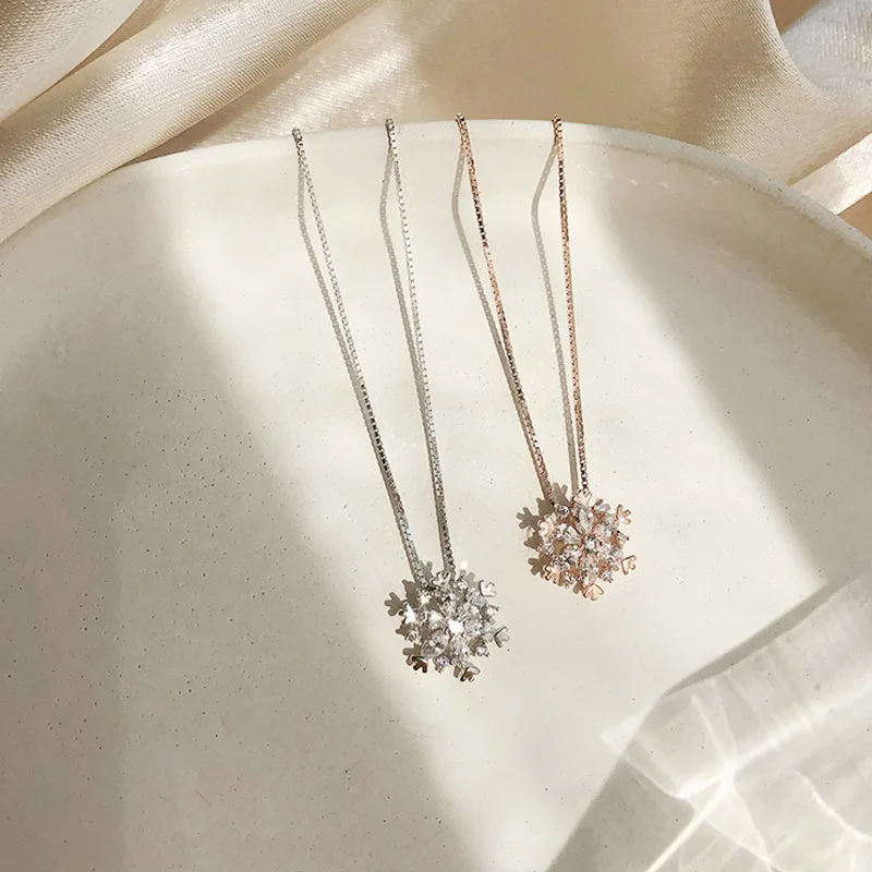 2022 Korean Personalized Trendy 925 Sterling Silver Necklace For Women Girl High Quality Single Elegant Jewelry Gifts |