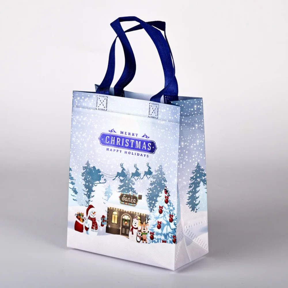 

Рождественские пакеты нетканые синие