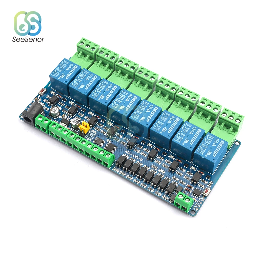 Aideepen Modbus RTU Relay Module 1/2/4/8 канальный