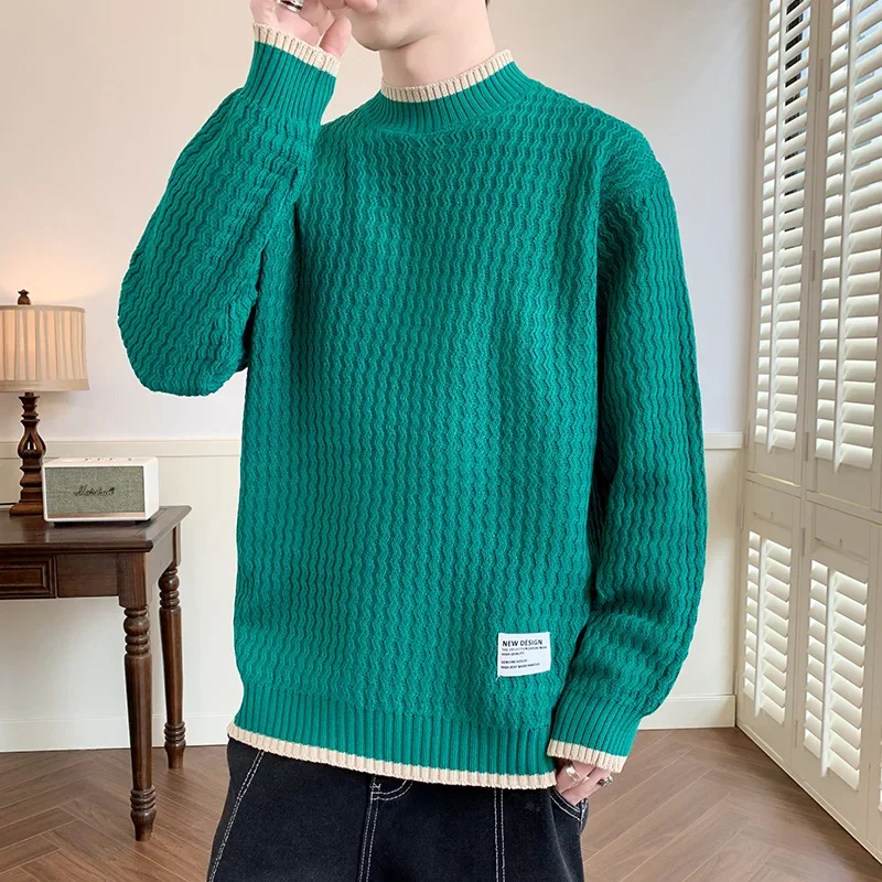 Men's Autumn/Winter Casual Sweater Fashionable Round Neck Pullover Quick Selling Outside Trade Export Quality Coat