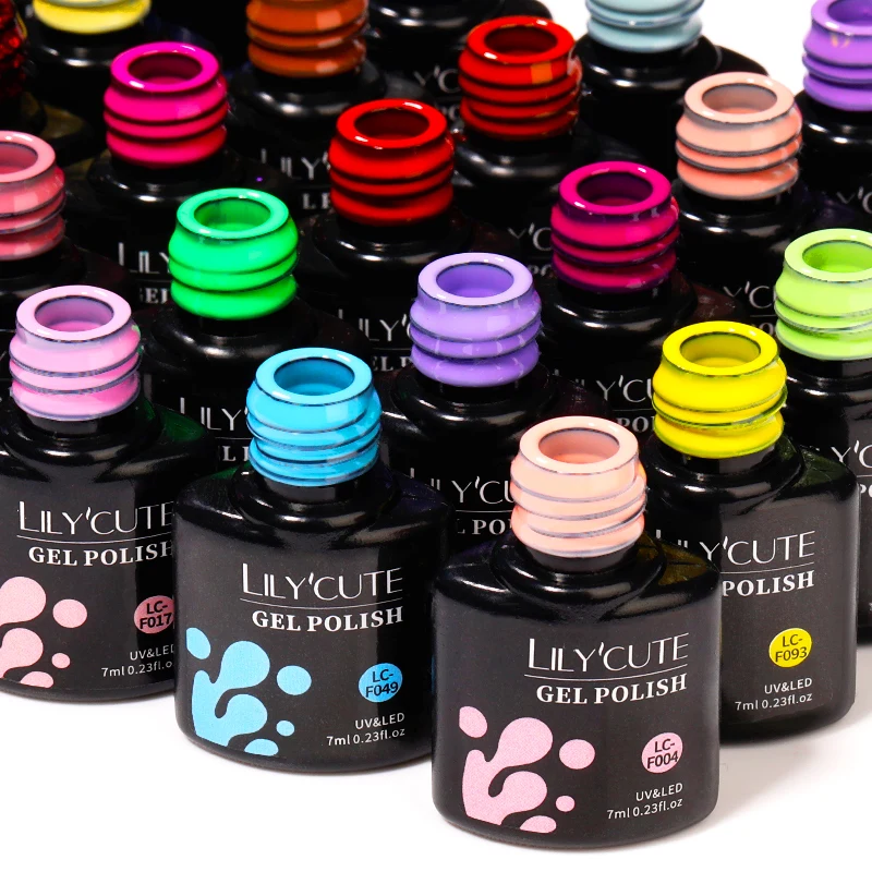 Гель-лак для ногтей LILYCUTE 7 мл блестящий гель с блестками стойкий отмачиваемый