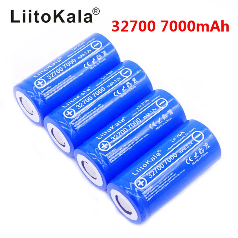

Новинка, 4 шт., LiitoKala lii-70A 3,2 V 32700 6500mAh LiFePO4 аккумулятор 35A, непрерывный разряд, максимум 55a, аккумулятор высокой мощности 32700 7000