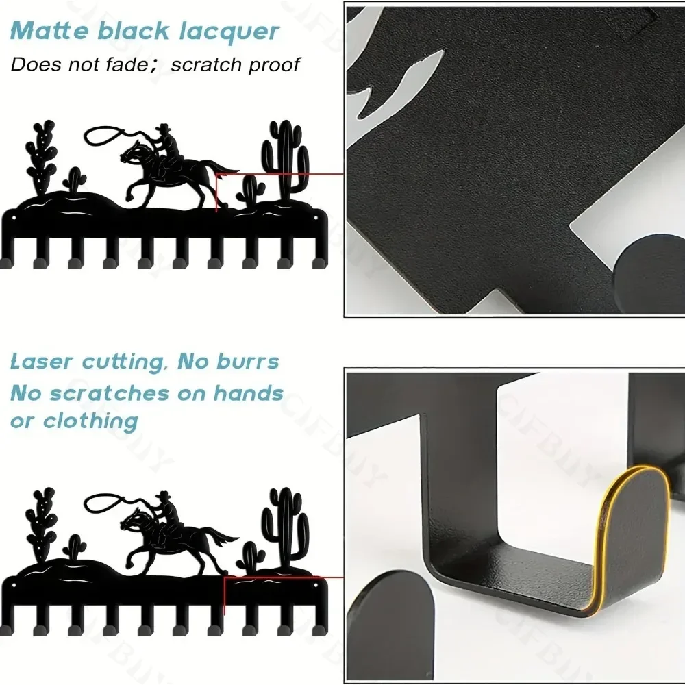 Металлический держатель для ключей Ковбойский кактус — съемные настенные