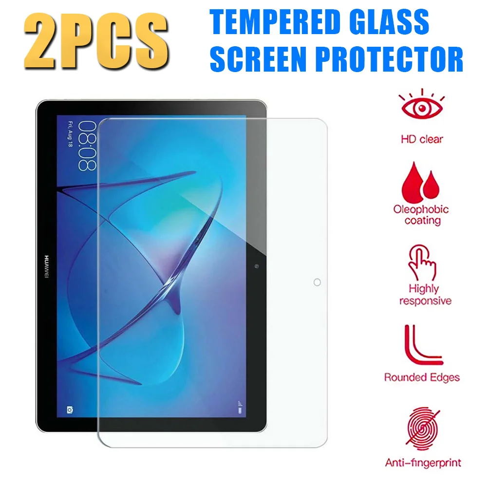 

2Pcs Tempered Glass for For Huawei MediaPad T3 10 9.6 AGS-L09 AGS-L03 AGS-W09 Tablet Screen Protector Cover Full Coverage Screen