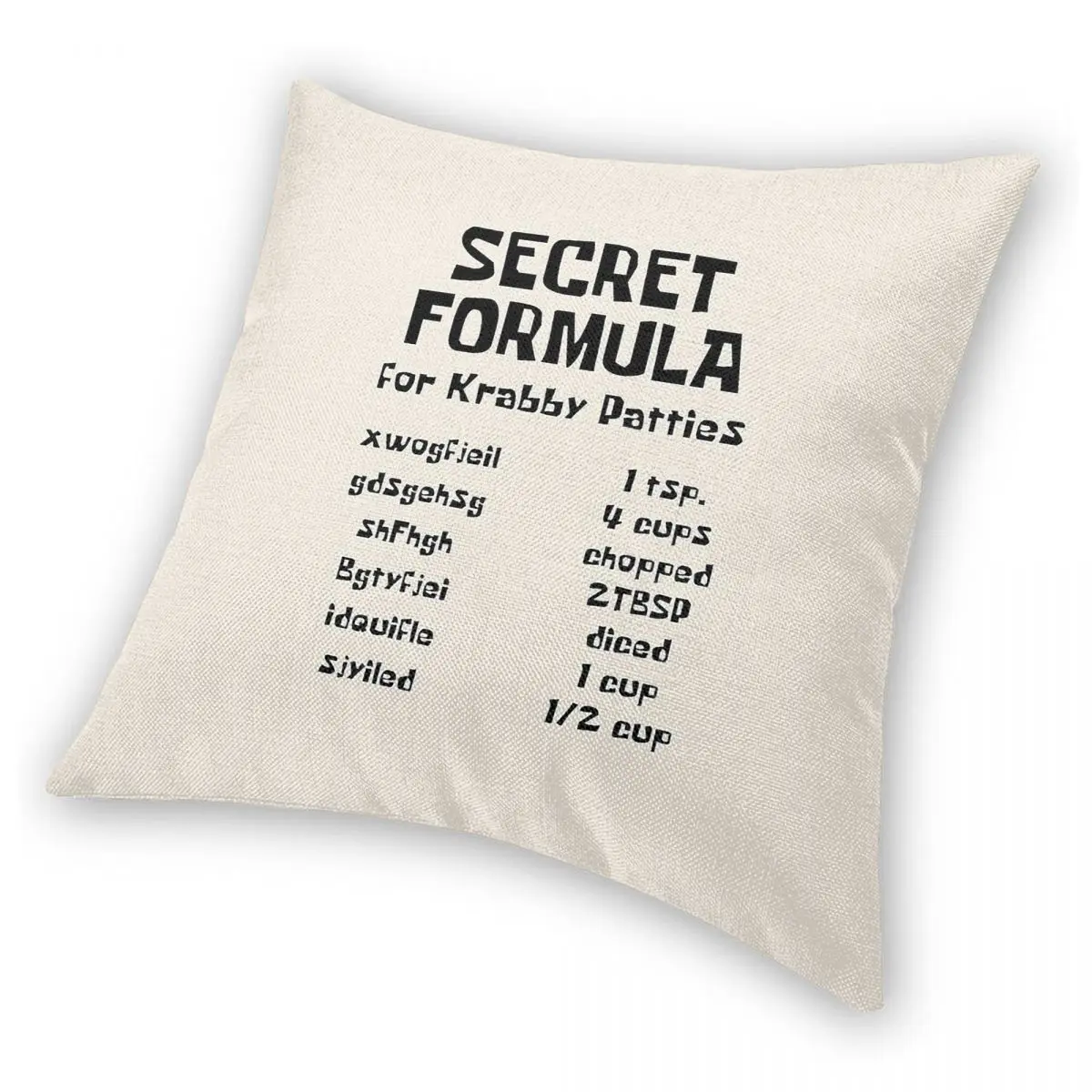 Наволочка Secret Formula Krabby Patty из полиэстера, льна и бархата, креативная, с декоративной молнией, для диванной подушки (art.: 3920da14592ae) - 3920da14592ae