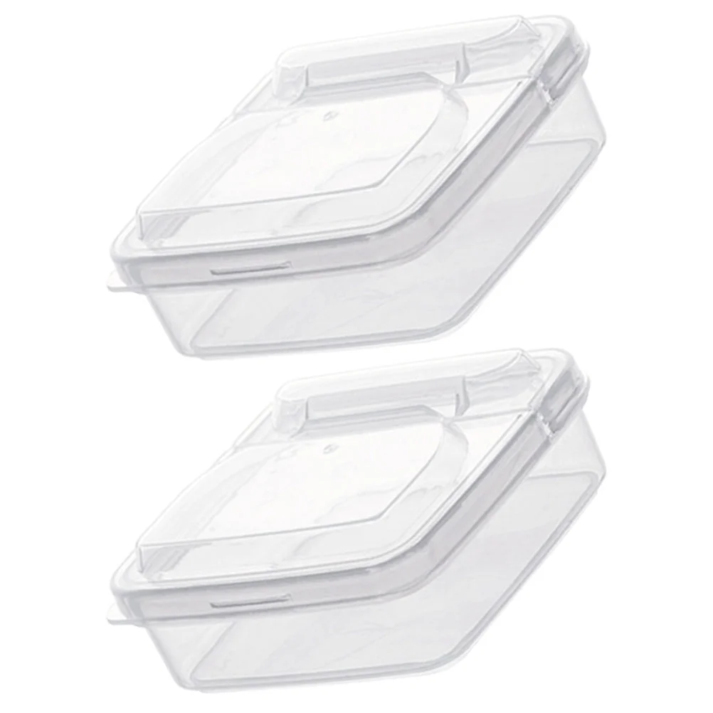 

2 Pcs Butter Box Mini Food Containers Slices Cases Refrigerator Cheese Bacon Storage For Fridge Pp Keeper Serving