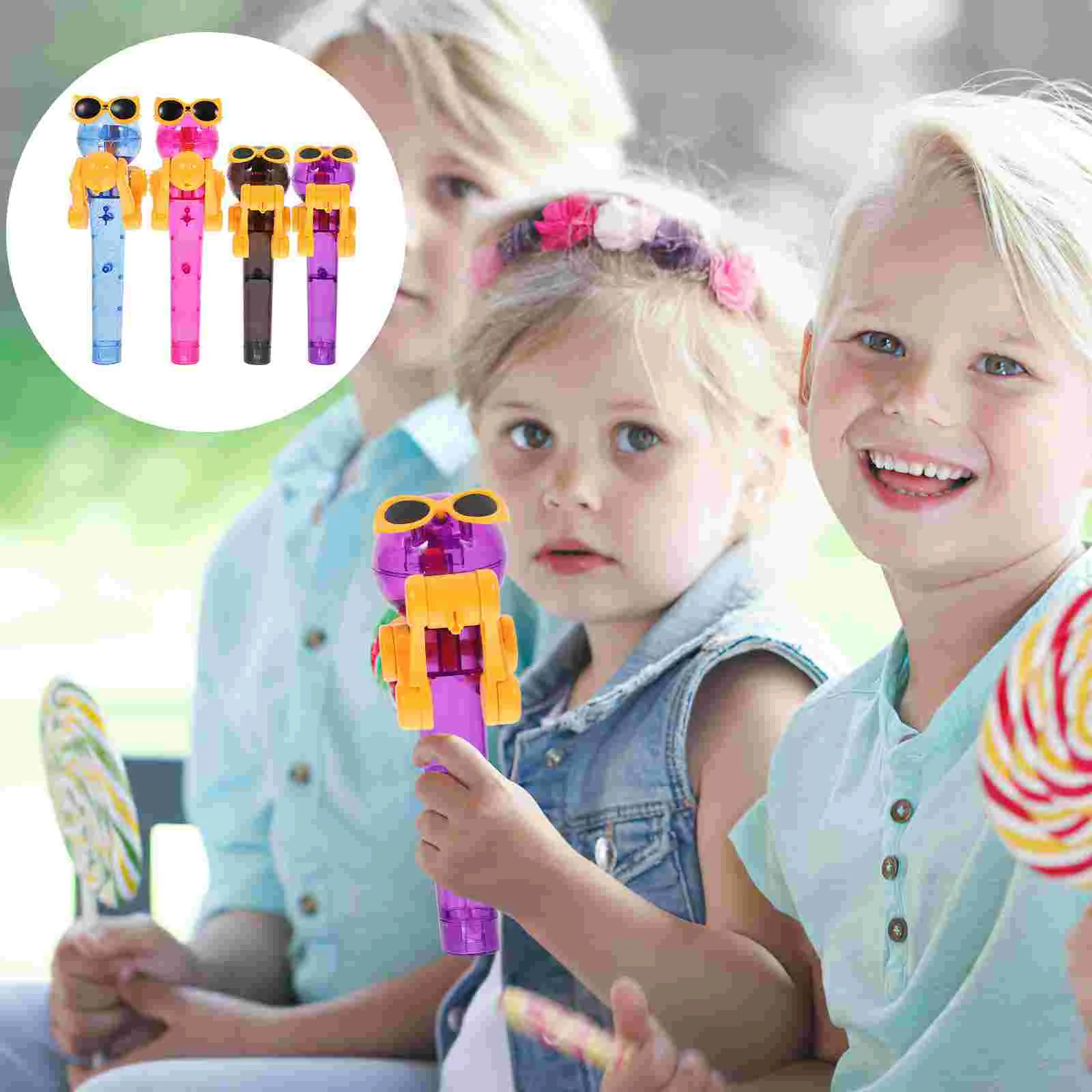 

Lollipop Holder Robotkids Toy Case Stand Candy Toys Storagebox Cakefavors Party Giftlollipops Funny Novelty Acrylic Eat Bath