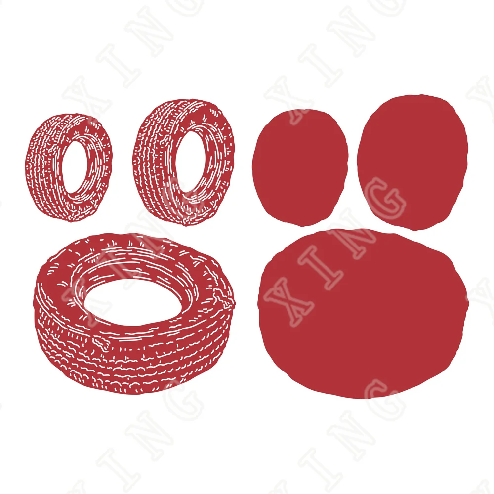 

2022 New Tyred Out Tire Cutting Dies Diy Craft Wax Paper Greeting Card Scrapbooking Album Handmade Decoration Embossing Molds