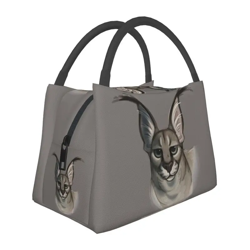 

Big Floppa Caracal Insulated Lunch Bag for Women Leakproof Gosha Meme Cat Cooler Thermal Lunch Box Beach Camping Travel
