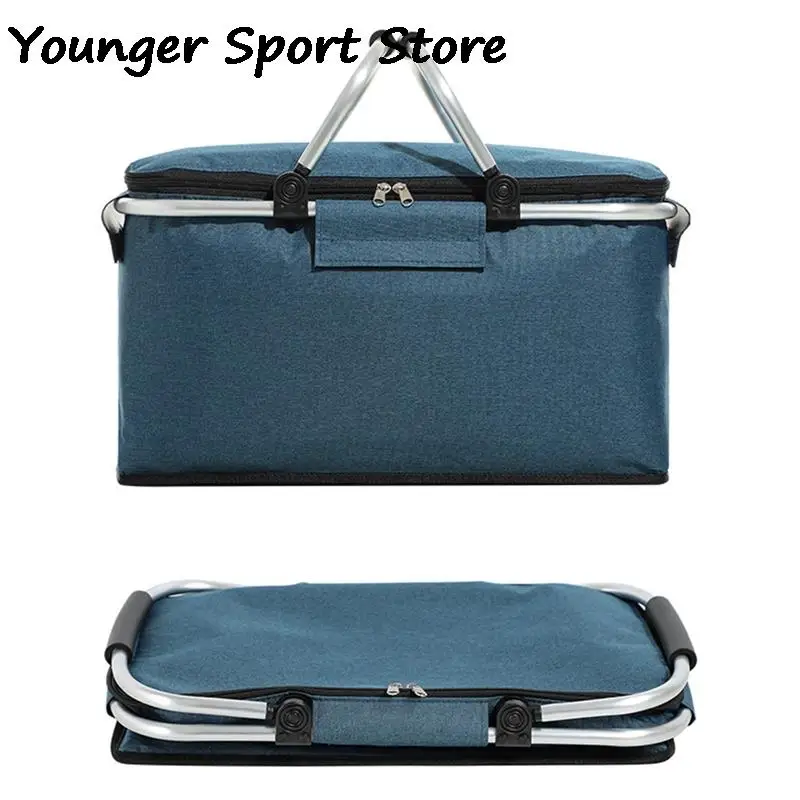 

Складная корзина для пикника, изолированная коробка для льда, наружная стандартная корзина для хранения продуктов для вечеринок, пикника, г...