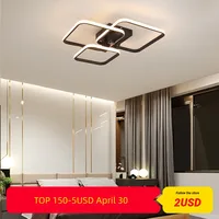 TCY Rectangle Acrylic Aluminum Modern Led ceiling lights for living room bedroom White/Black Led Ceiling Lamp Fixtures AC85-265V