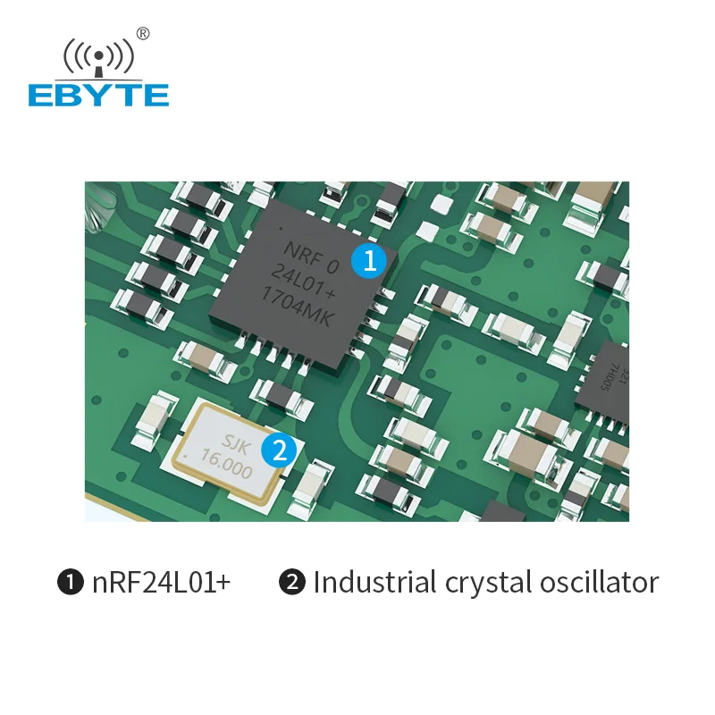 nRF24L01 PA LNA nRF24L01P 2.4GHz Module 27dBm Wireless Transceiver Module Long Distance Small Size for Smart Home E01-2G4M27D