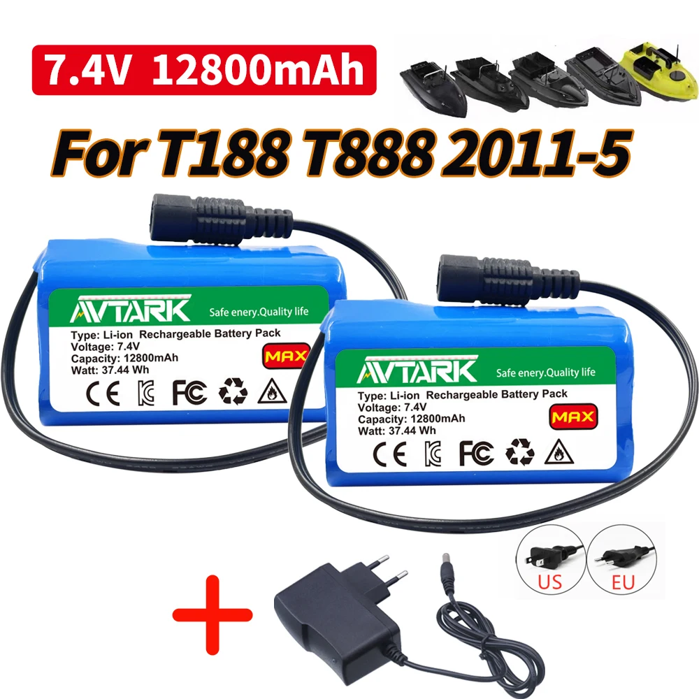

Аккумулятор Lipo для T188 T888 2011-5, рыболокатор с дистанционным управлением, приманка, лодка, запасные части, аксессуары для игрушек 2S 7,4 В 12800 мАч