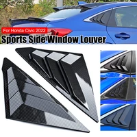 car rear side window louver triangle blind cover vent carbon fiber black car styling for honda civic 2022 accessories 2pcs