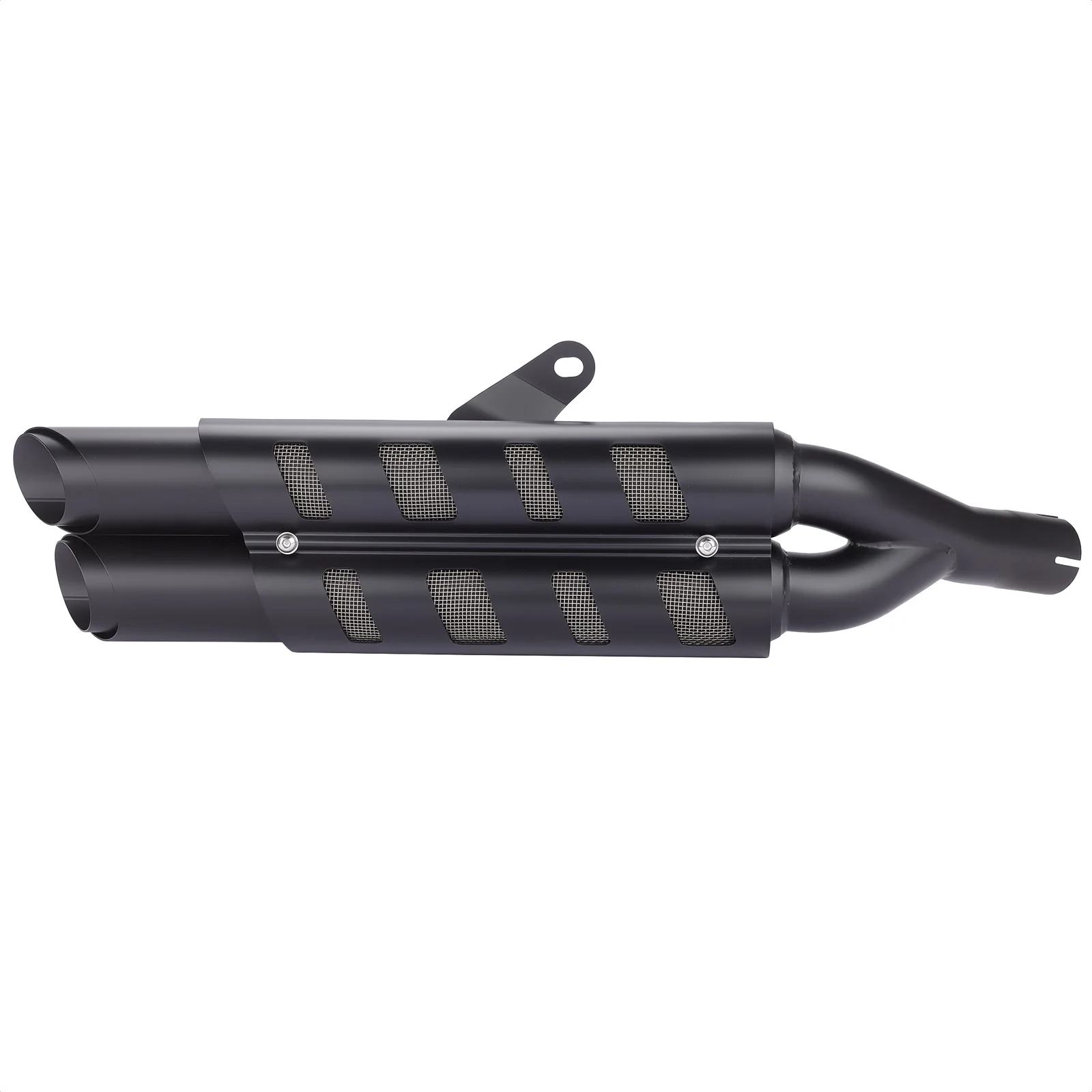 Фото Для мотоциклов Kawasaki Eliminator 450 500 2024-2025: Выхлопная труба-глушитель (слип-он) с теплозащитным кожухом, черный комплект №4