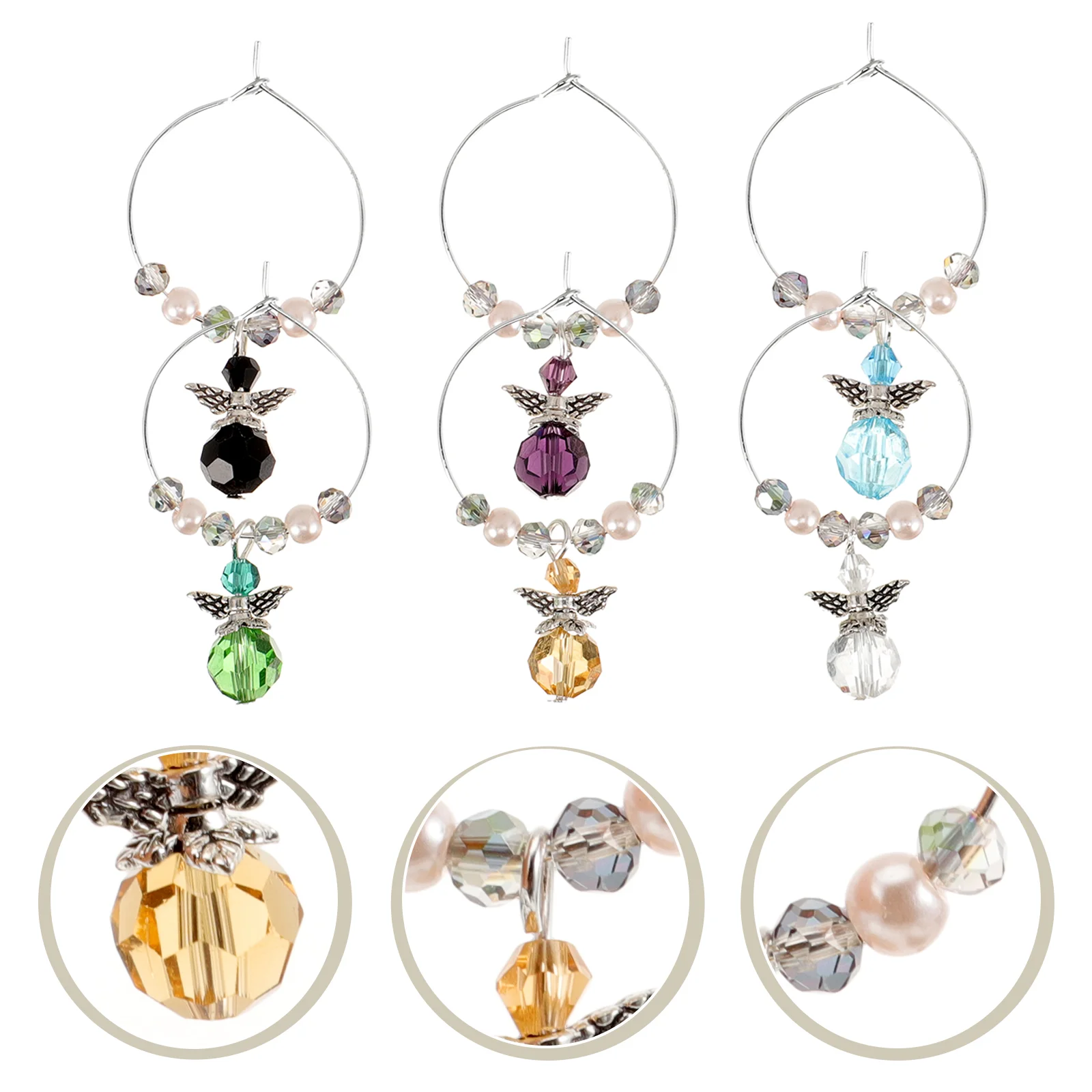 

Cup Rings Christmas Bell Style Wine Glass Decor Party Wine Glass Cup Tag Home Kitchen Table Decoration Accessories