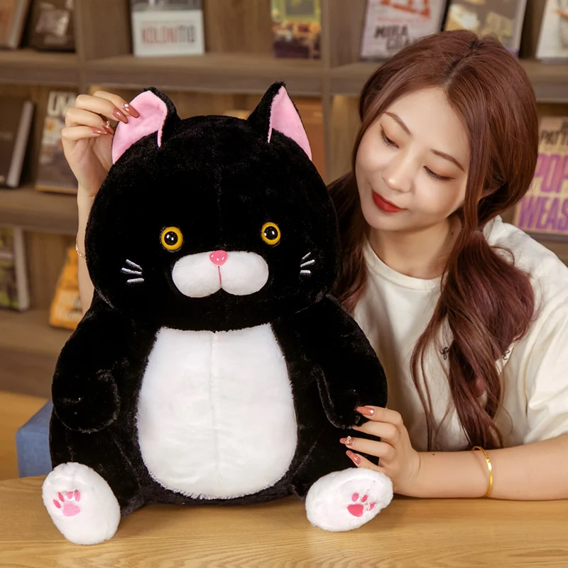 Kawaii Cat Toys Stuffed Animals Janpanese Anime Pusheen Plushie Soft Cute Black Cat Doll Room Decor Birthday Gift For Girls Kids images - 6