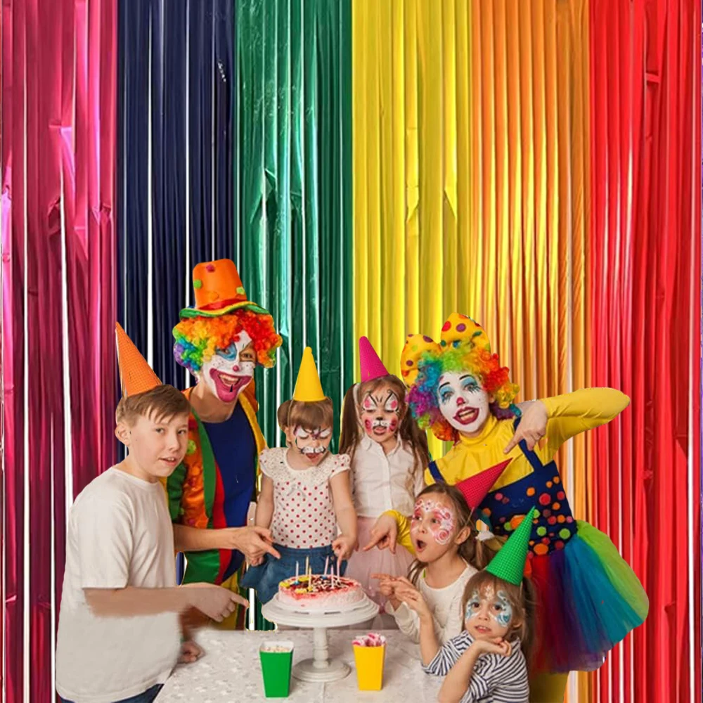 Радужные занавески с бахромой из фольги 6 цветов мишура металлические растяжки