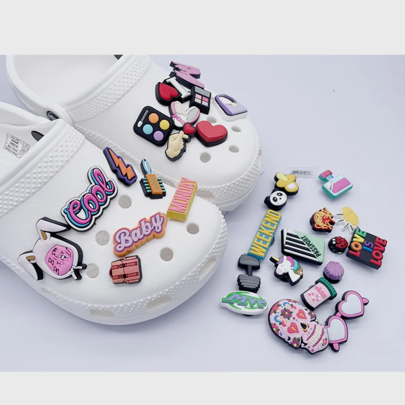 

New Arrive 1pc Fragrances Cosmetics Shoe Charms PVC Cute Cartoon Shoe Decorations Accessories for Croc Charms for Girls Gifts