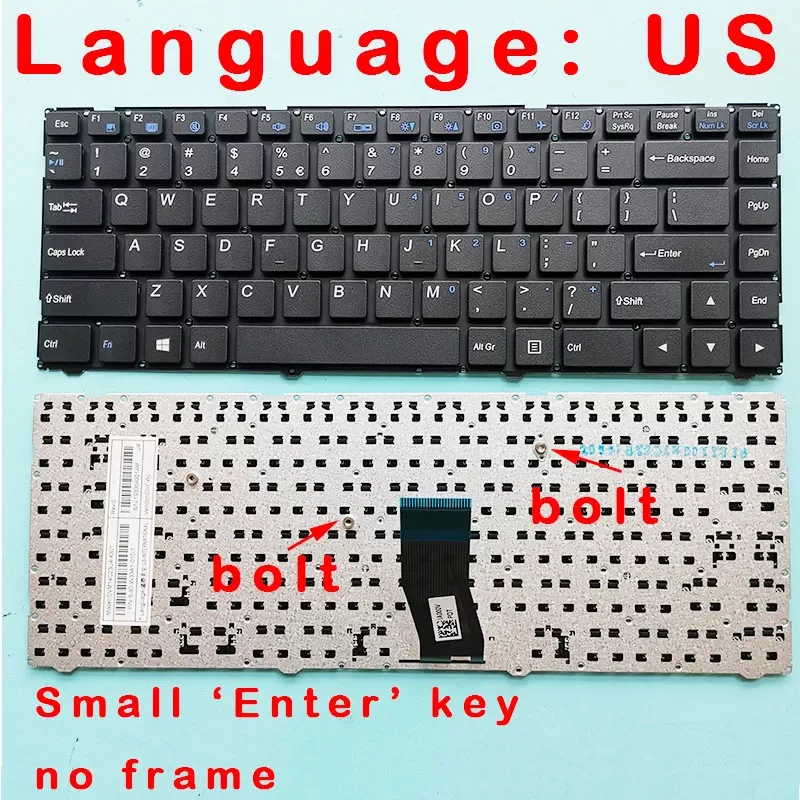

ESTONIA US Keyboard For CLEVO N240JU N240LU N240PU N241BU N241JU N241LU N241PU W330SU2 W331AU without frame