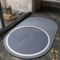 oval diatomite earth bath mats non slip fast drying bathroom carpet rug easy clean hard shower mat floor foot mat for toilet