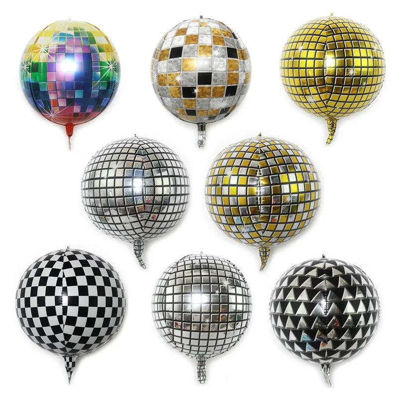 

2Pcs 22 Inch Giant 4D Large Disco Foil Mylar Mirror Metallic Balloons Disco Dance Birthday Wedding Party Decorations
