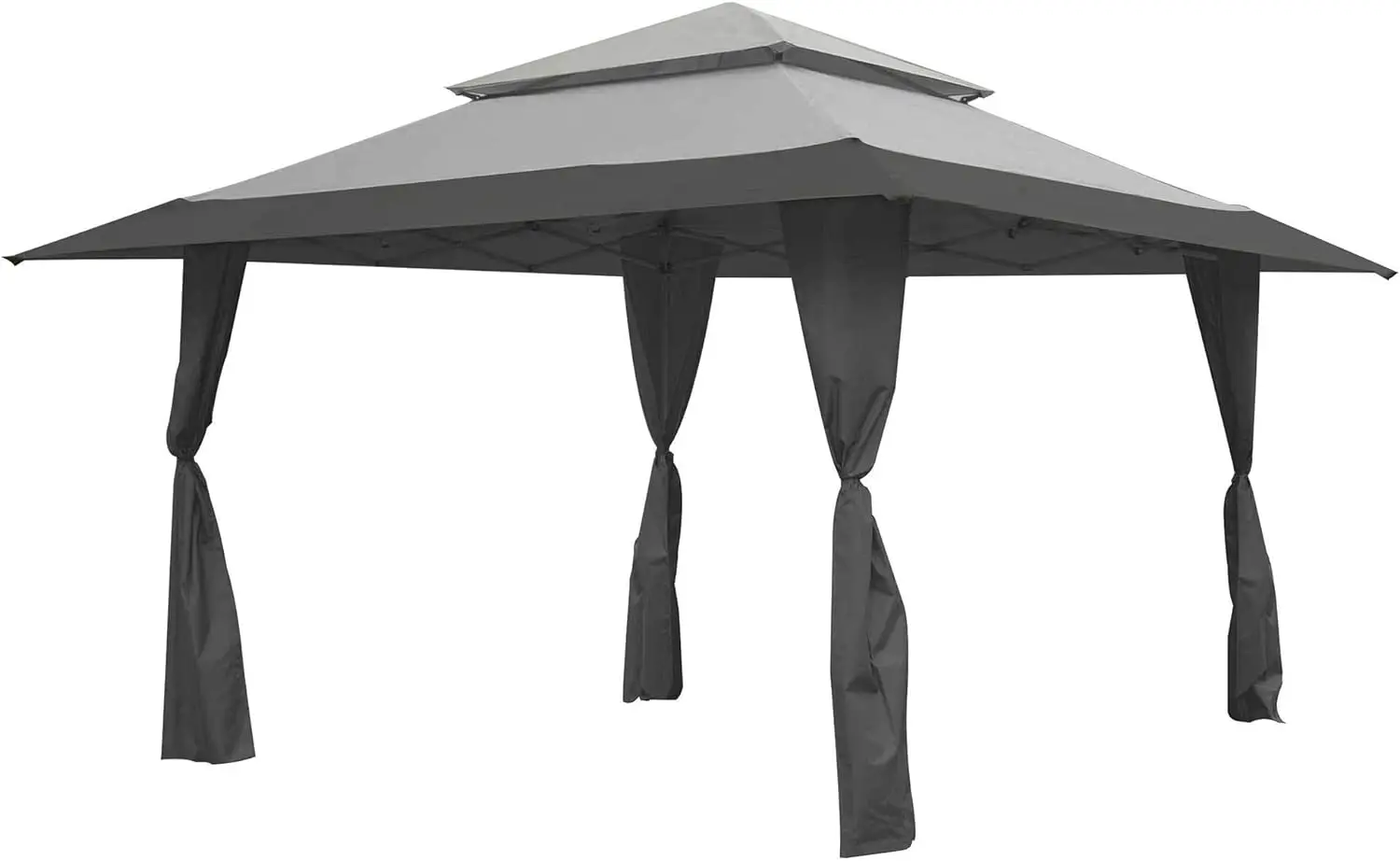 

Feet x 13 Feet Instant Gazebo for Outdoor Use and Backyard Patios, Pop Up Canopy with Stake Kit Set and Roller Bag, Gray