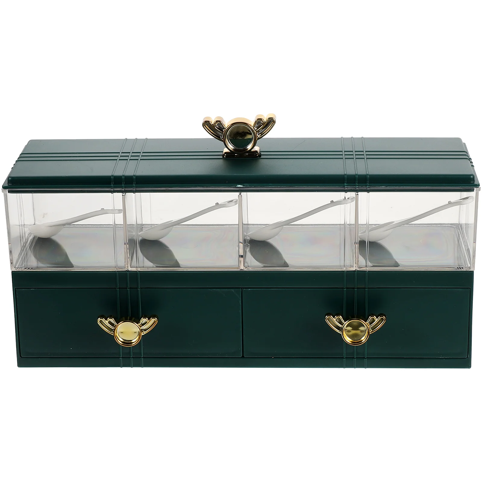 

1 Set of Condiment Storage Box Compartment Divided Seasoning Box Double-layer Spice Case Seasoning Case