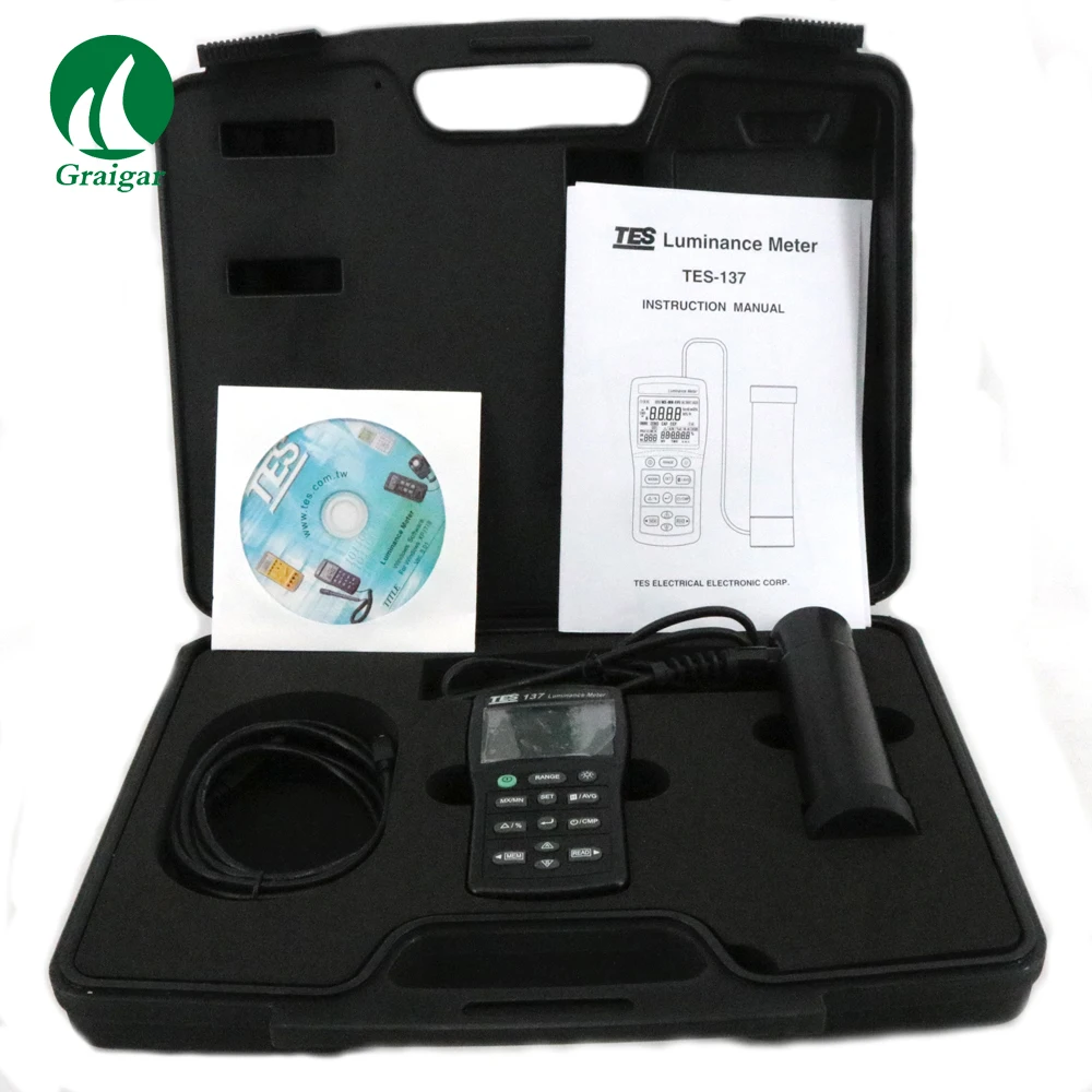 

TES-137 Luminance Meter Screen Brightness Meter 0.01 to 1999k cd/m2 Lux Meter TES137