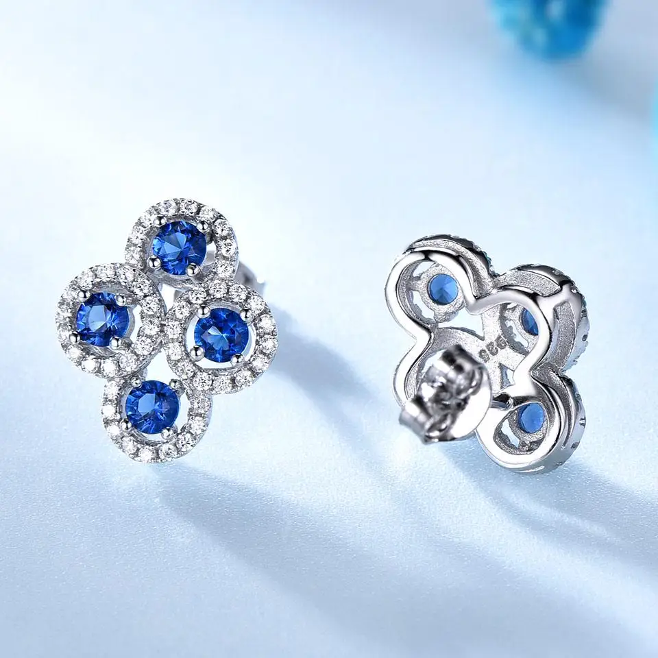 Женские серьги-гвоздики из серебра 925 пробы 2 пары