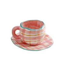 creative niche coffee cup set tea set high end ceramic cups household mugs milk cups coffee cup cute cup