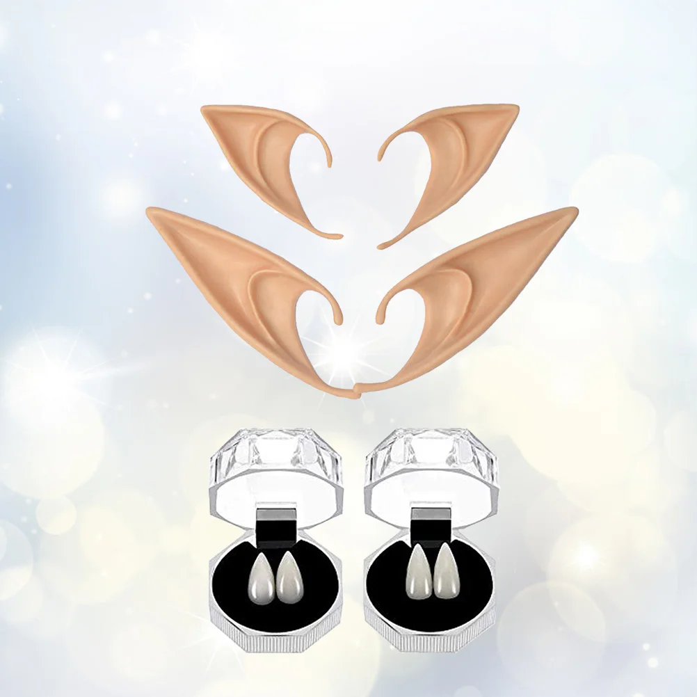 

8 Pcs Cosplay Props Puppy Outfits Party Ears Black Costume Latex Clothing Halloween Accessories