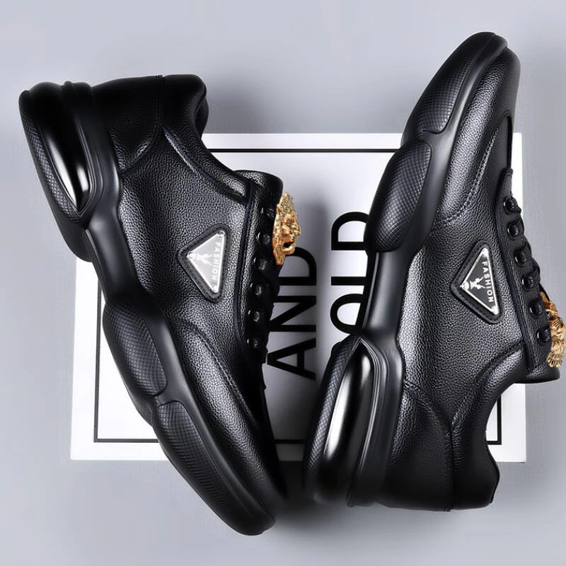 Новая повседневная кожаная обувь мужская дышащая модная трендовая на мягкой