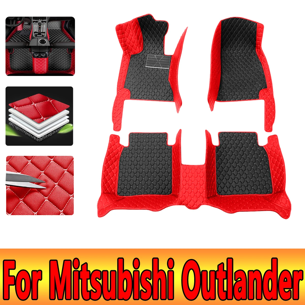 

Hybrid Vehicle Car Mats For Mitsubishi Outlander PHEV GN 2022~2023 5seat Leather Pad Car Floor Mats Tapis De Sol Car Accessories