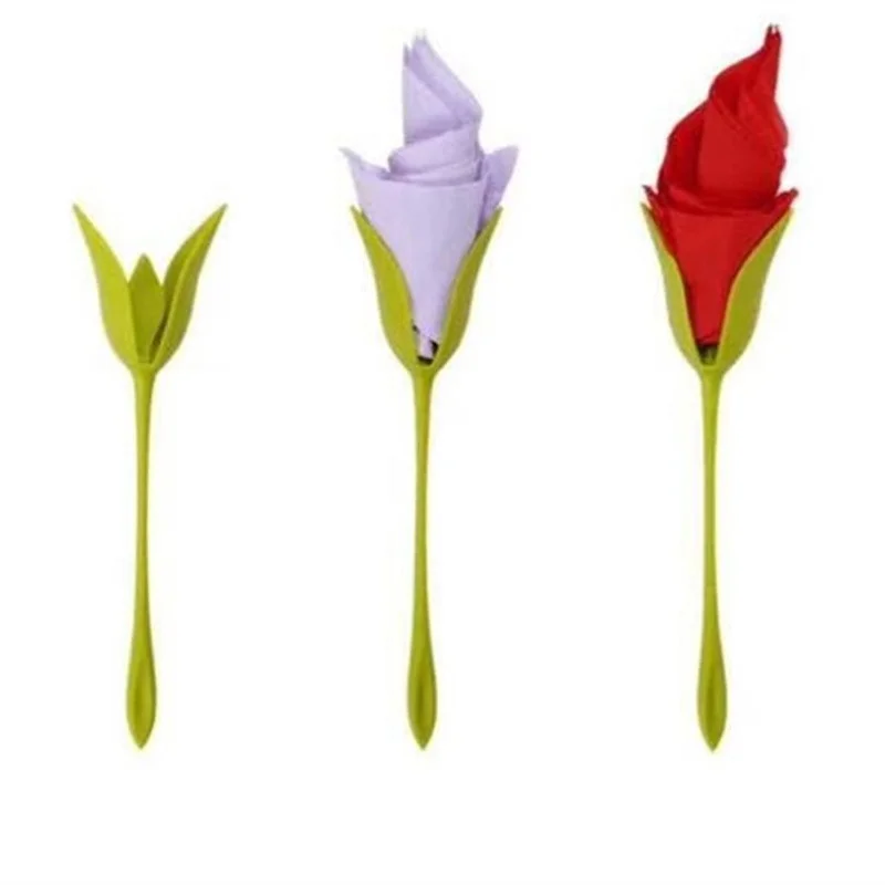 

Plastic Napkin Holder Home Party Tissue Holder Creative Rose Roll Flower Bud Napkin Decoration Table Arrangement Beautiful Gift