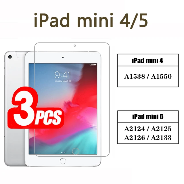 (3 Pack) Tempered Glass For Apple iPad Mini 4 5 7.9 2015 2019 Anti-Scratch Full Coverage Tablet Screen Protector Film