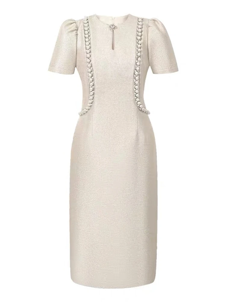 Изысканное элегантное вечернее платье женское благородное ретро с жемчугом и