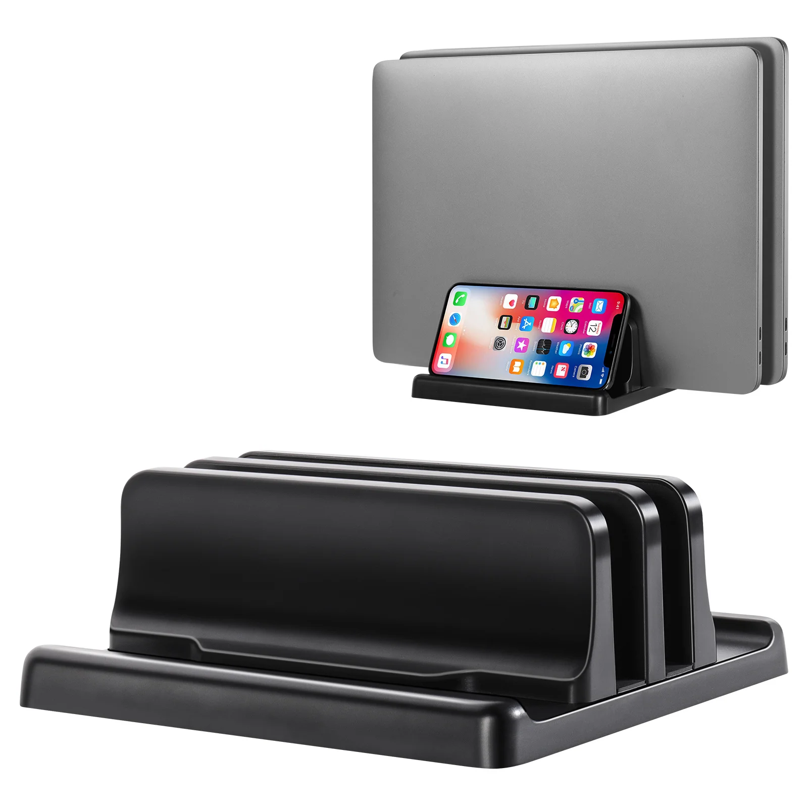 

Laptop Stand Holder Plastic Adjustable Desktop Notebook Dock Space-Saving 3 In 1