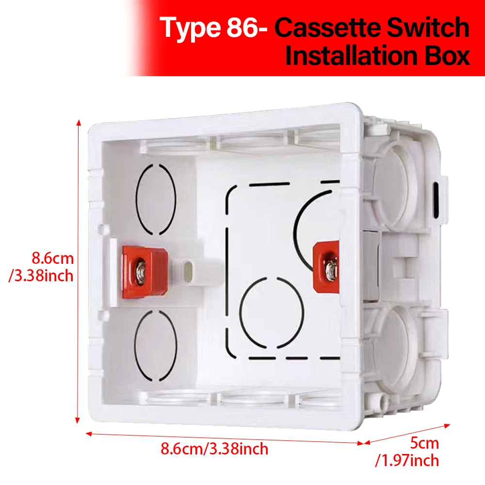 Регулируемый монтажный ящик для розетки внутренний хранения 86x86x50 мм настенного
