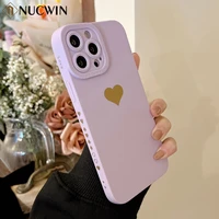 cute love heart pure color case for iphone 11 12 13 pro max x xr xs max 7 8 plus se 2020 camera protection soft shockproof cover