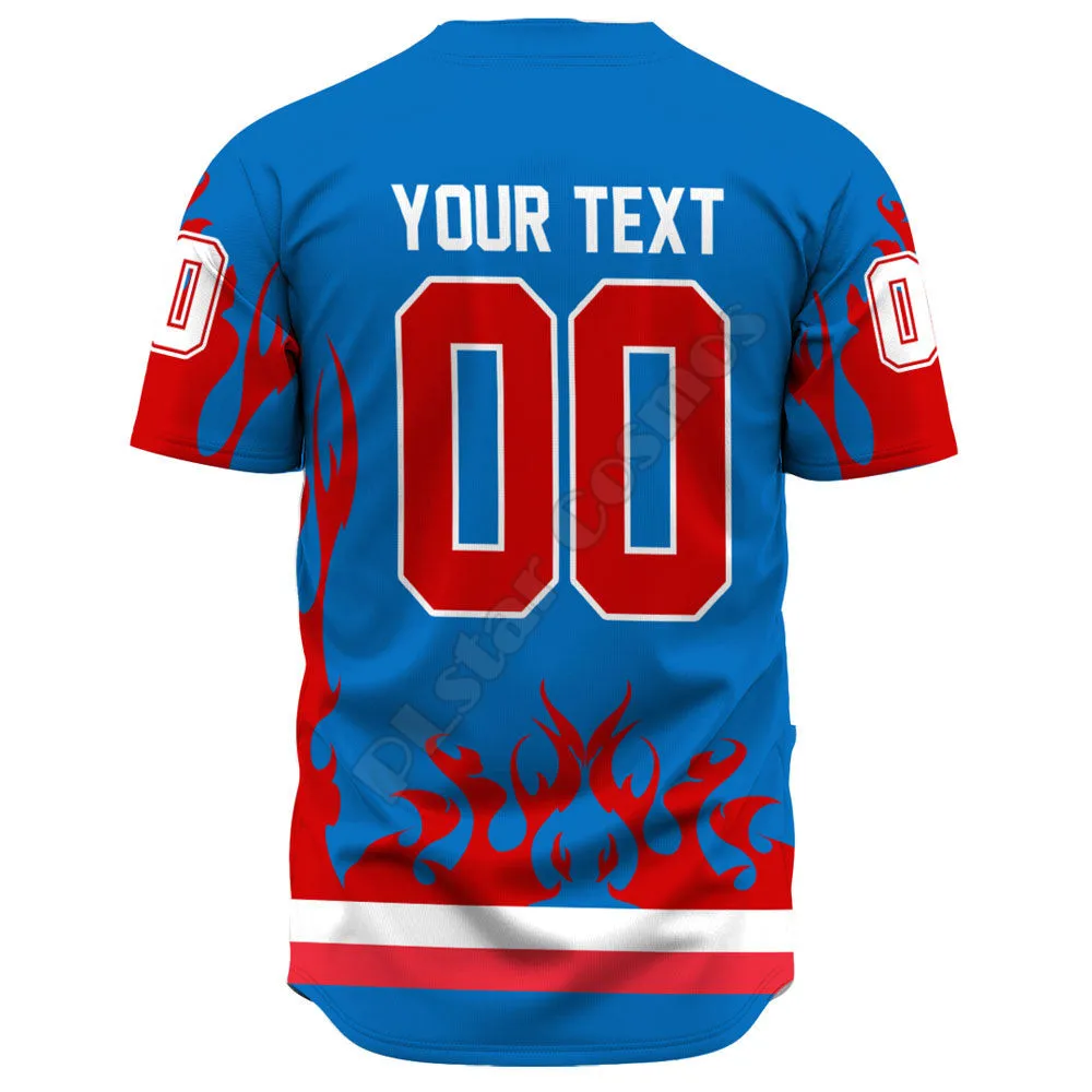 Custom Name Luxembourg Hockey Jersey Style - Baseball Jerseys Baseball Shirt 3D Printed Men Shirt Casual Shirts hip hop Tops