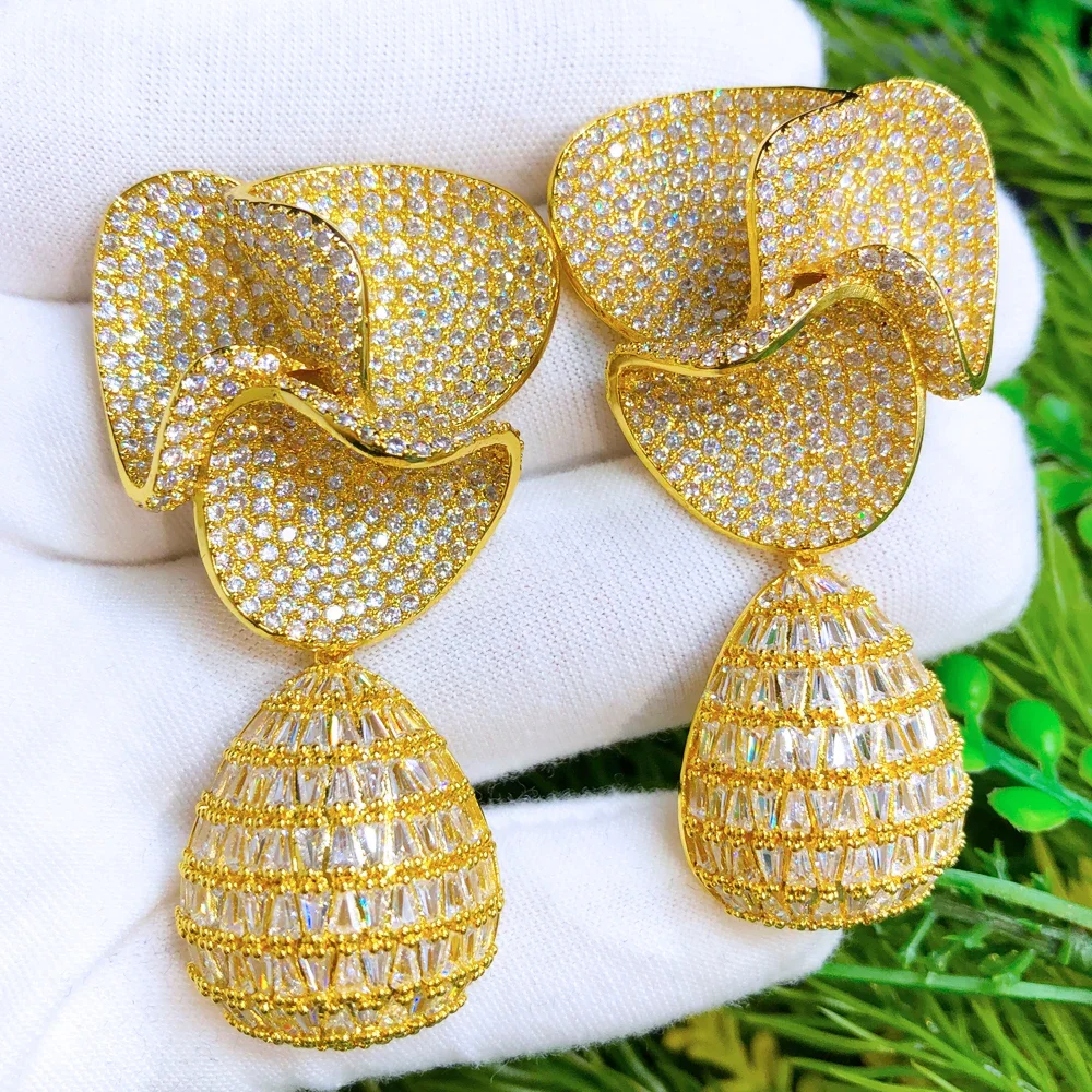 Kellybola Роскошные великолепные большие серьги-капли для женщин блестящие серьги с