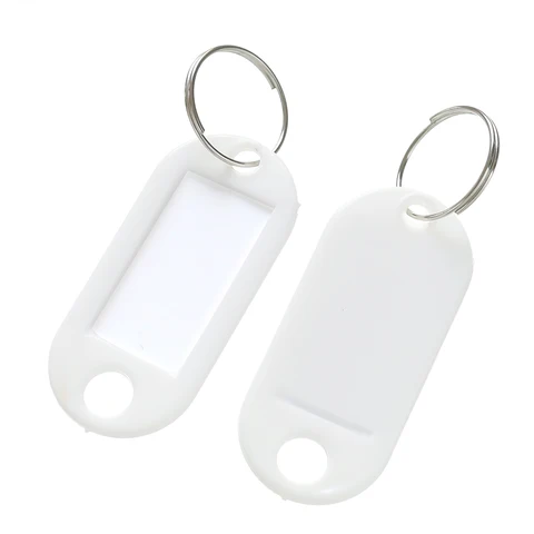 10/50Pcs Colors Plastic Key Tags with Card Label for DIY Keychain Kit Luggage Tag Hotel Number Classification