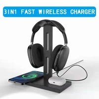 original fast wireless charging headphone stand 5w7 5w10w fast charging speed headset holder with led for all qi phone