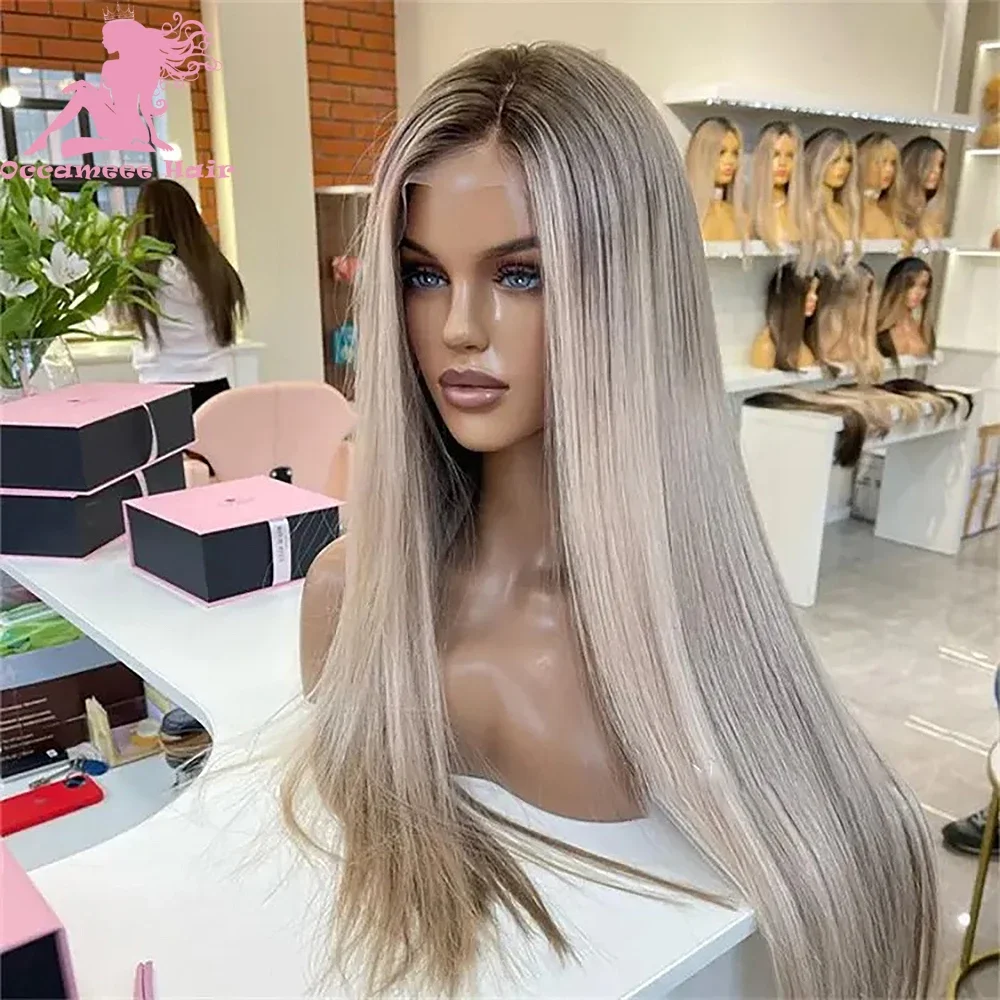 Парики из 100% человеческих волос Прямые бразильские волосы спереди