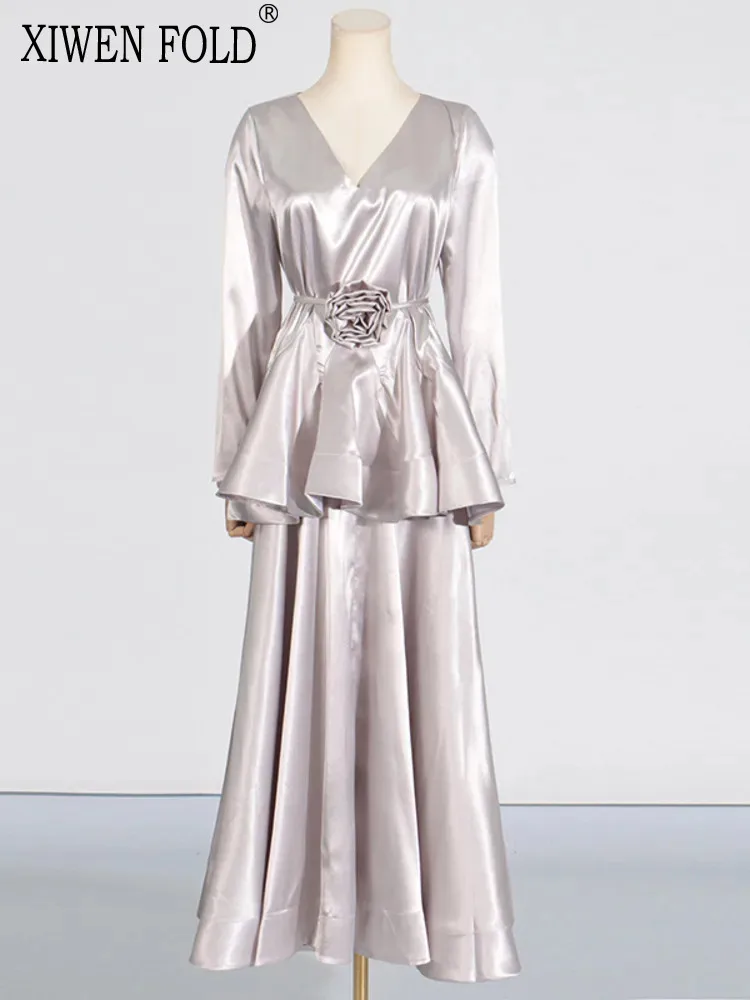 XIWEN женский комплект из двух предметов трехмерная рубашка в стиле пэчворк с