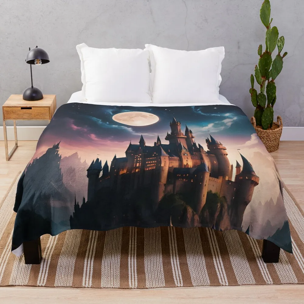 Декоративная подушка Волшебный замок в ночное время от NoarusRainbowLand - зачарованное и