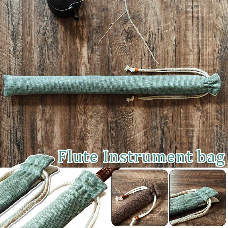 

Portable Bamboo Flute Protective Cover Bundle Mouth Double Layer Storage Case Thickened Bamboo Flute Pipe Bag for Outdoors