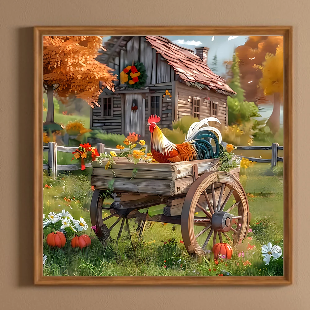 Алмазная живопись 5D сделай сам полностью круглая деревенский пейзаж домашний